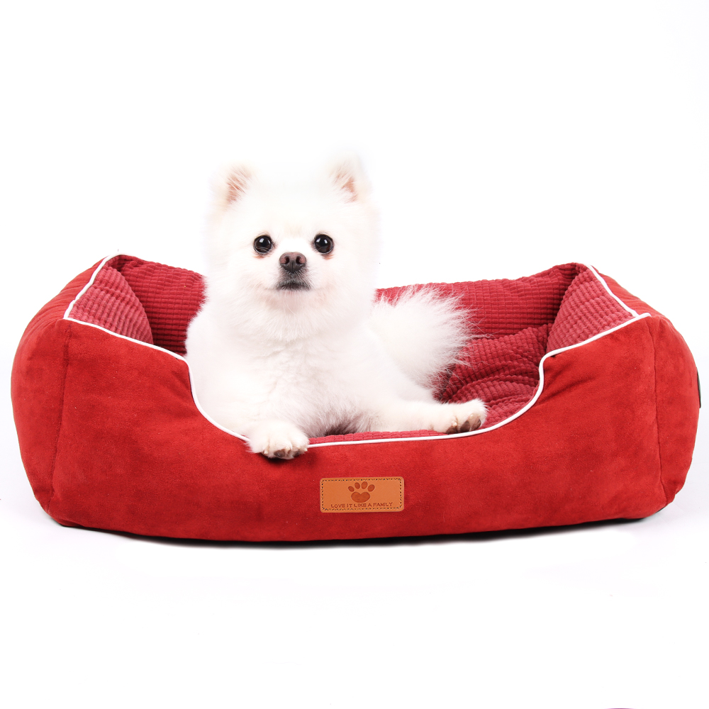 Rectangular Memory Foam Pet Bed with Removable Reversible Mat