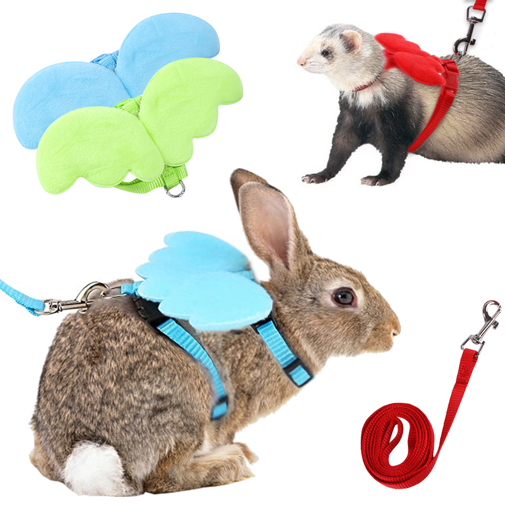 Angle Wings Small Animals Pet Cat Rabbit Hamster Duck Harness Leash Set