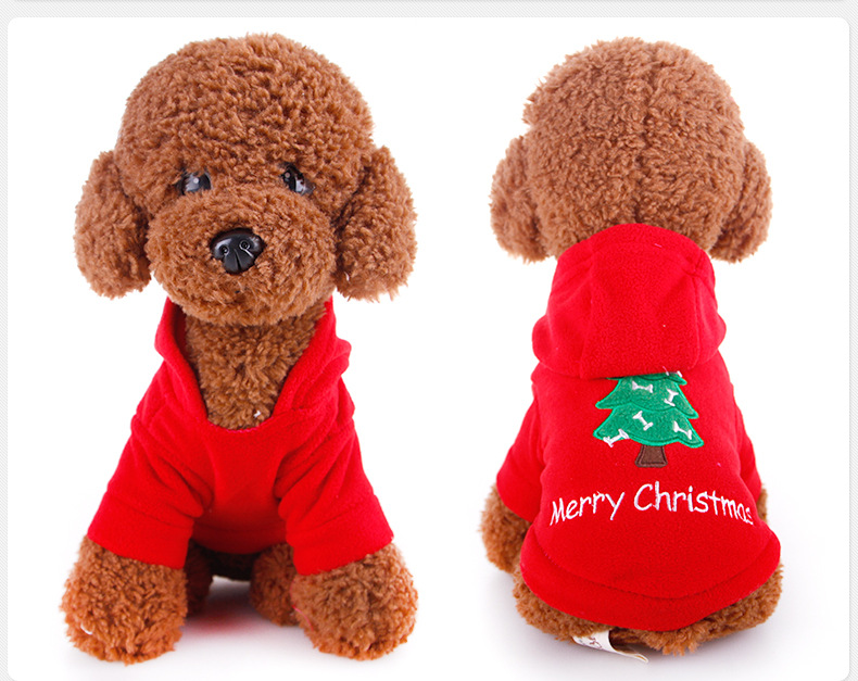 Christmas Soft Fleece Cute Dog Hoodie Cl