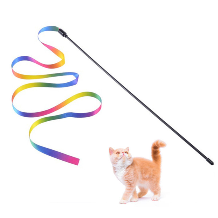 Colorful Ribbon Cat Teaser Wand