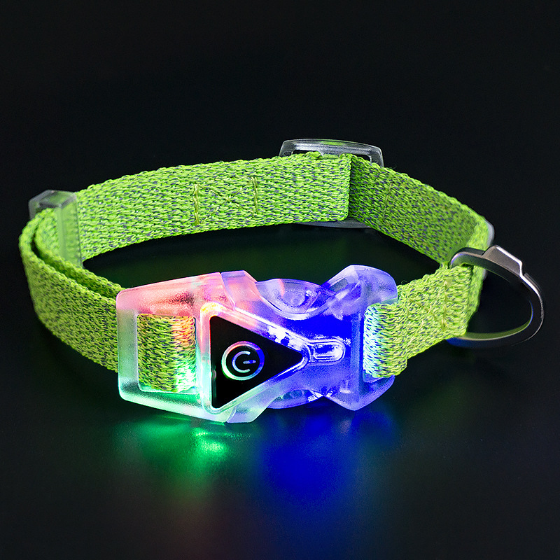 Reflective LED Light Nylon Pet Collar Le