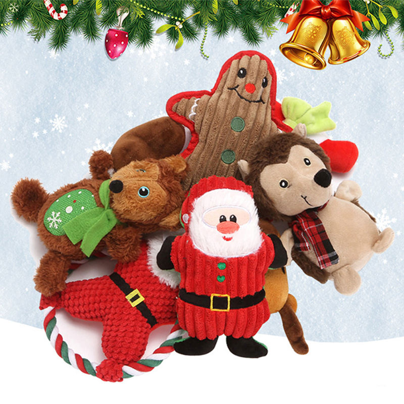 Christmas Plush Dog Squeaky Toys