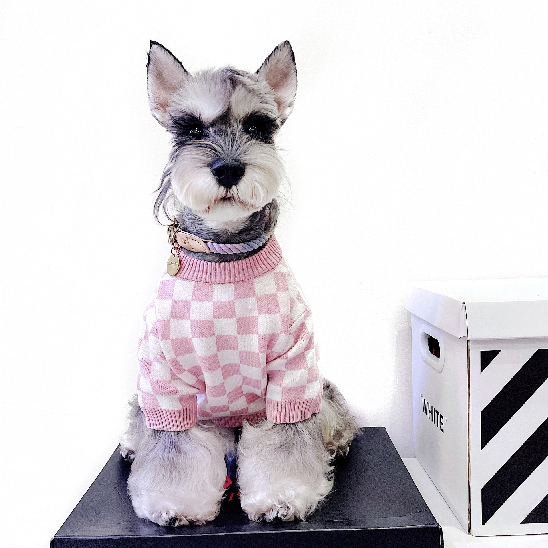 Pink Plaid Luxury Pet Sweater
