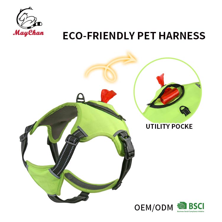Pet Harness with Poop Bag Dispenser